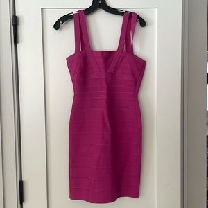 Herve Leger pink bandage dress sz medium